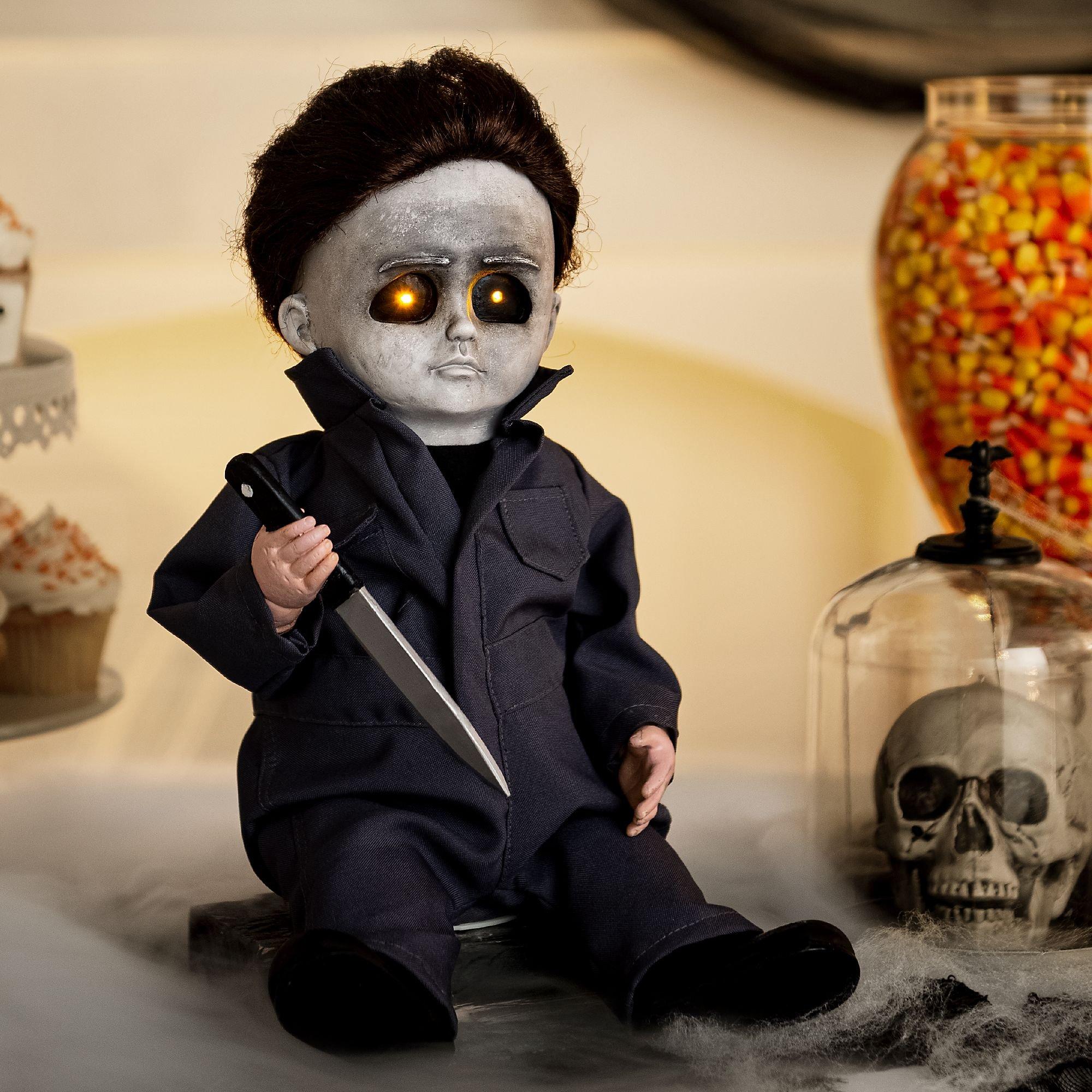 Animatronic Michael Myers Doll Halloween Decoration, 9in x 11.8in