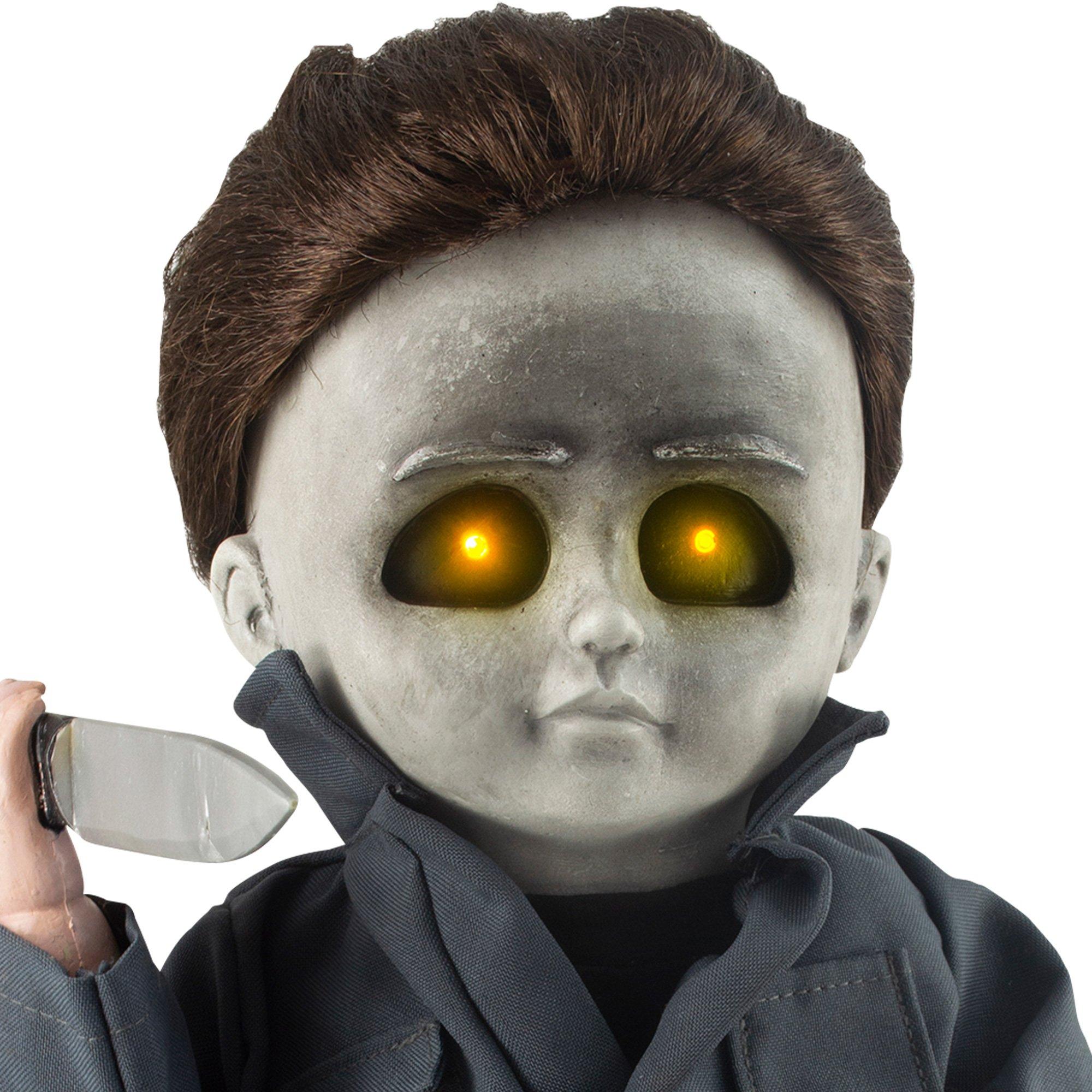 Animatronic Michael Myers Doll Halloween Decoration, 9in x 11.8in - Halloween II