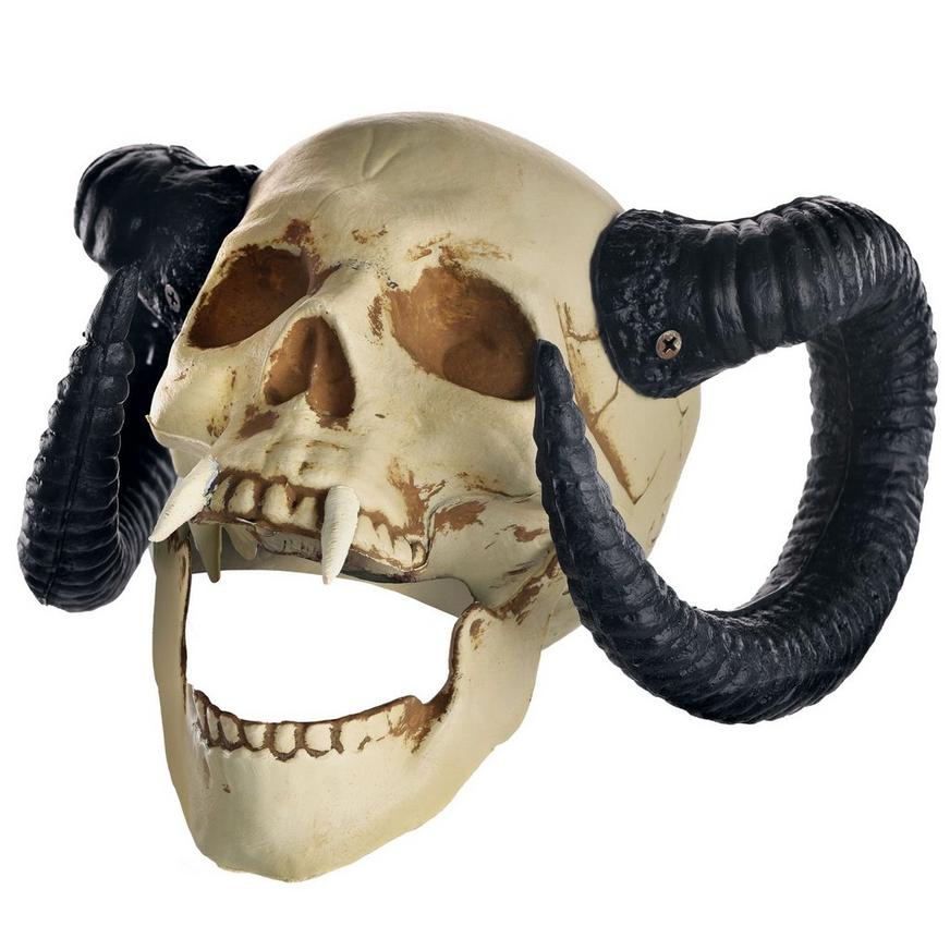 Goat Demon Skull Plastic Decoration, 10.5in x 7.5in