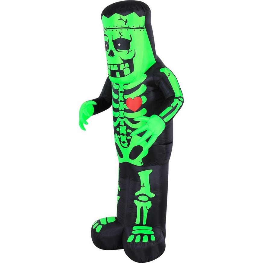 Light-Up Skeleton Frankenstein Inflatable Yard Decoration, 7ft