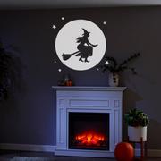 Animated Witch Over Moon Motion Projector, 4in x 7in
