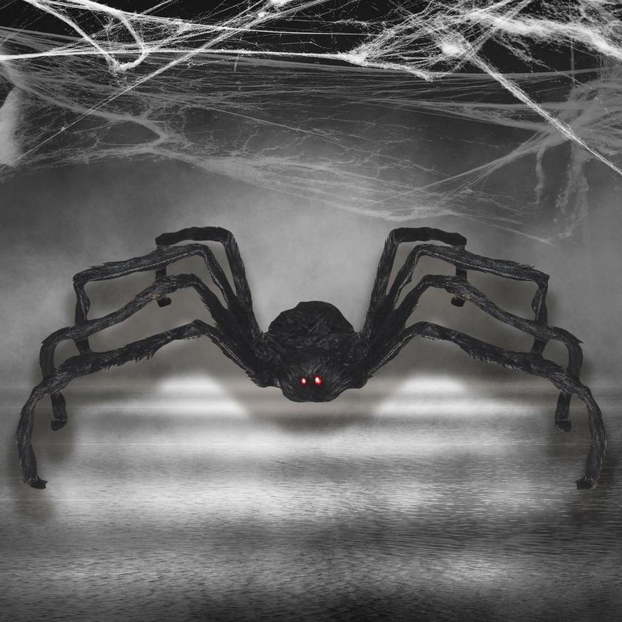 Light-Up Animated Giant Walking Spider Fabric & Foam Decoration with Sounds, 39.4in