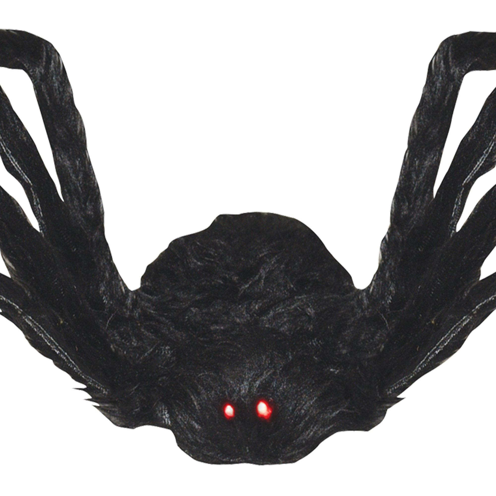 Light-Up Animated Giant Walking Spider Fabric & Foam Decoration with Sounds, 39.4in