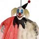 Scary Red & White Polka Dot Clown Fabric & Plastic Hanging Decoration, 48in