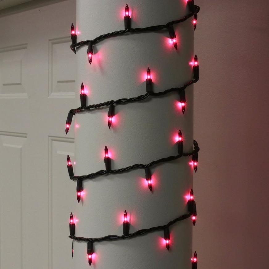 Purple Incandescent Plastic String Lights, 100 Bulbs, 21ft