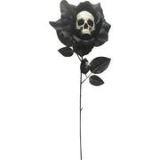 Black Rose with Skull Plastic & Fabric Prop, 4.7in x 16.5in