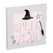 Witch Spell Yeah Halloween Wood & Canvas Sign, 5in x 5in