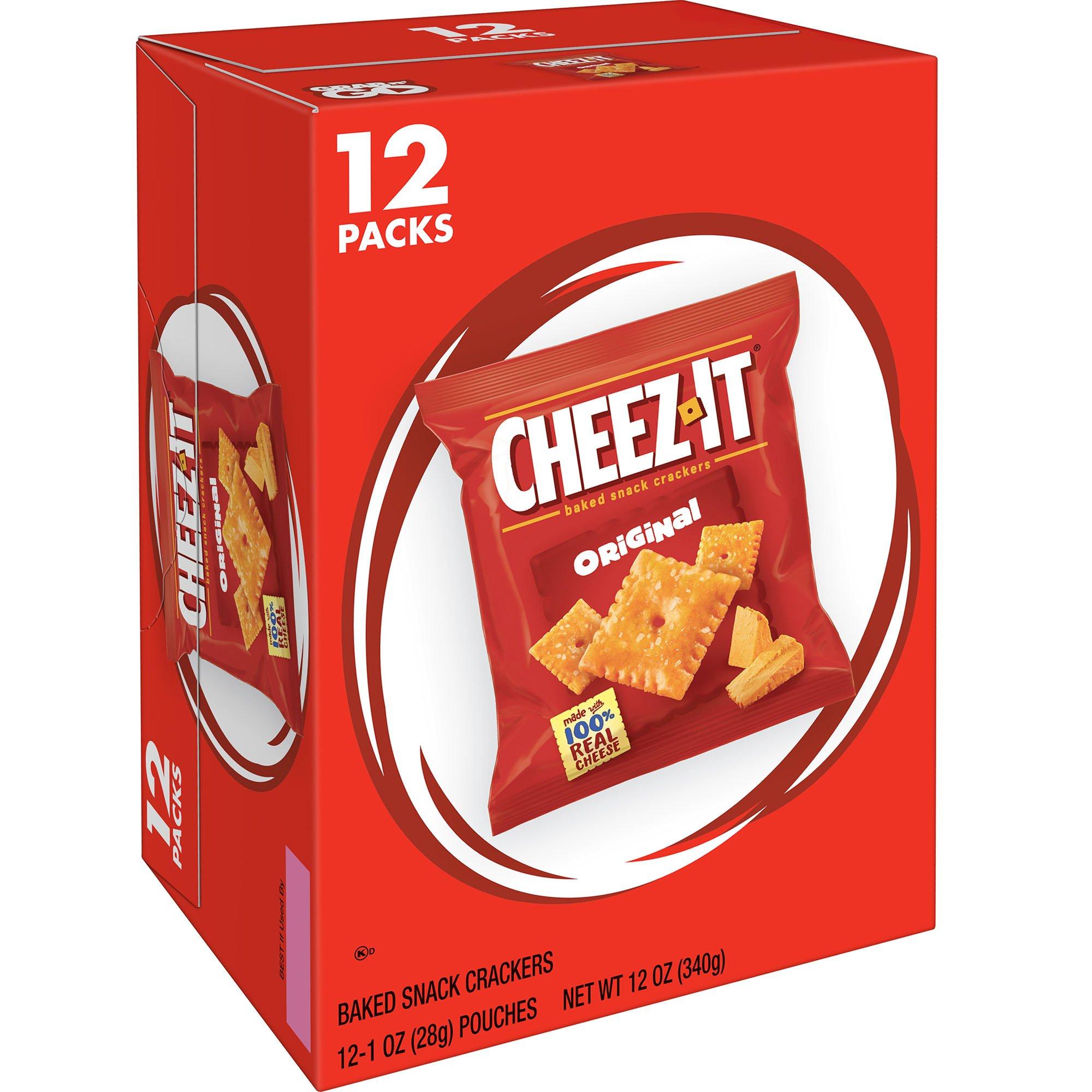 Cheez-It Original Baked Snack Cracker Packs, 12oz, 12pc