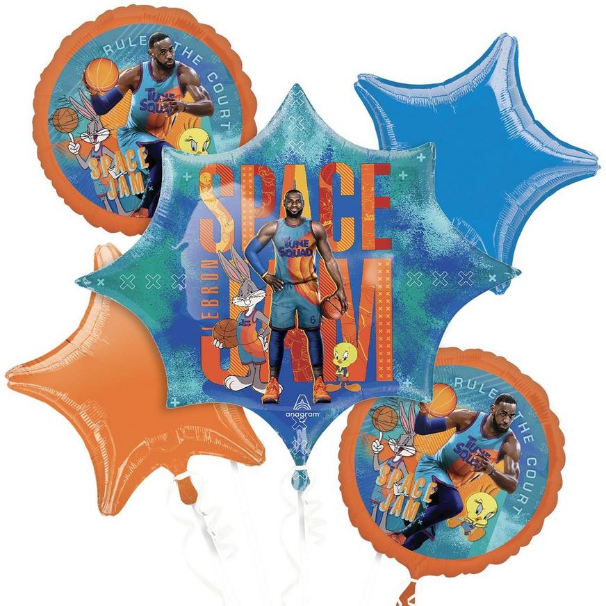 Space Jam 2 Foil Balloon Bouquet, 5pc