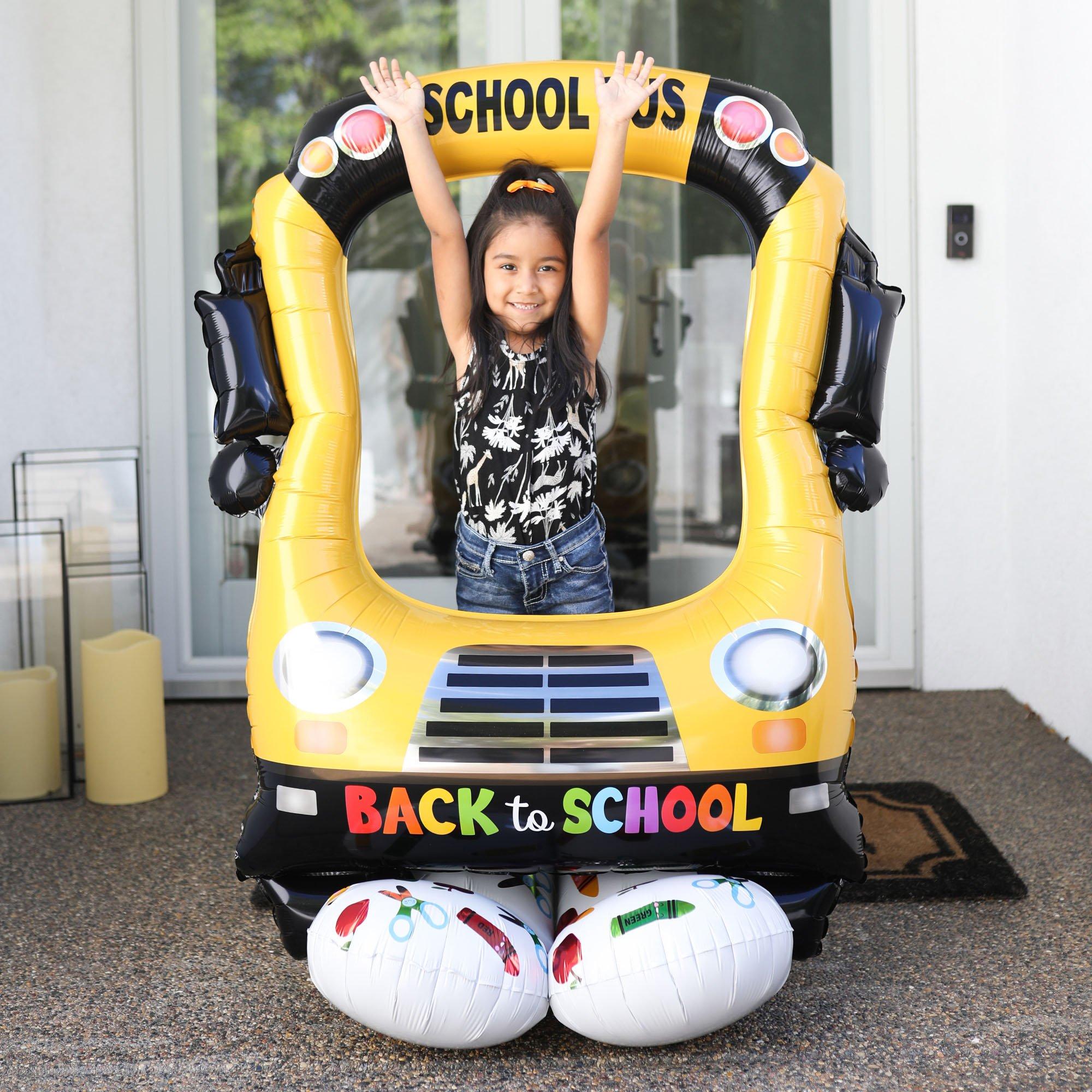 Airloonz School Bus Frame Foil Balloon, 51in Back to School Party City