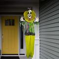 Light-Up Animated Shaking Horror Clown Fabric & Plastic Hanging Decoration, 34.6in x 53.1in