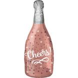 Air-Filled Cheers Rosé Bottle Foil Balloon, 7in x 19in