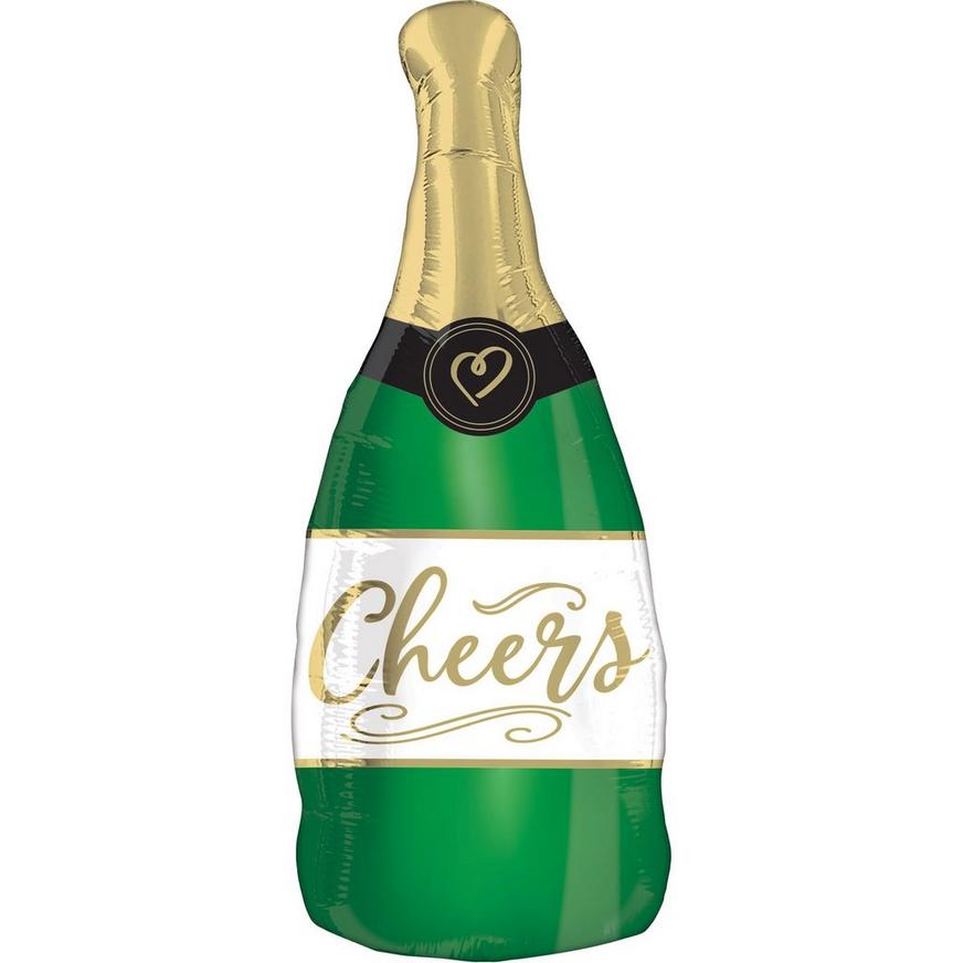 Air-Filled Cheers Bubbly Wine Foil Balloon, 7in x 19in