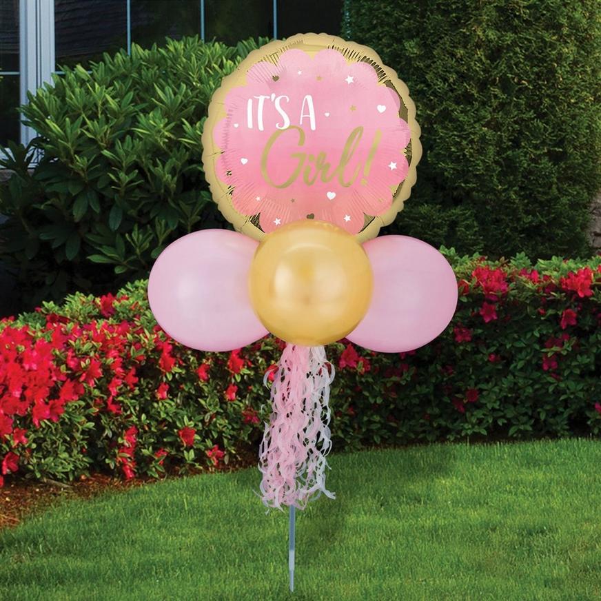 Air-Filled It's a Girl! Foil & Latex Balloon Yard Sign, 64in