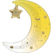 Air-Filled Sleepy Moon & Star Foil Balloon, 16in x 17in