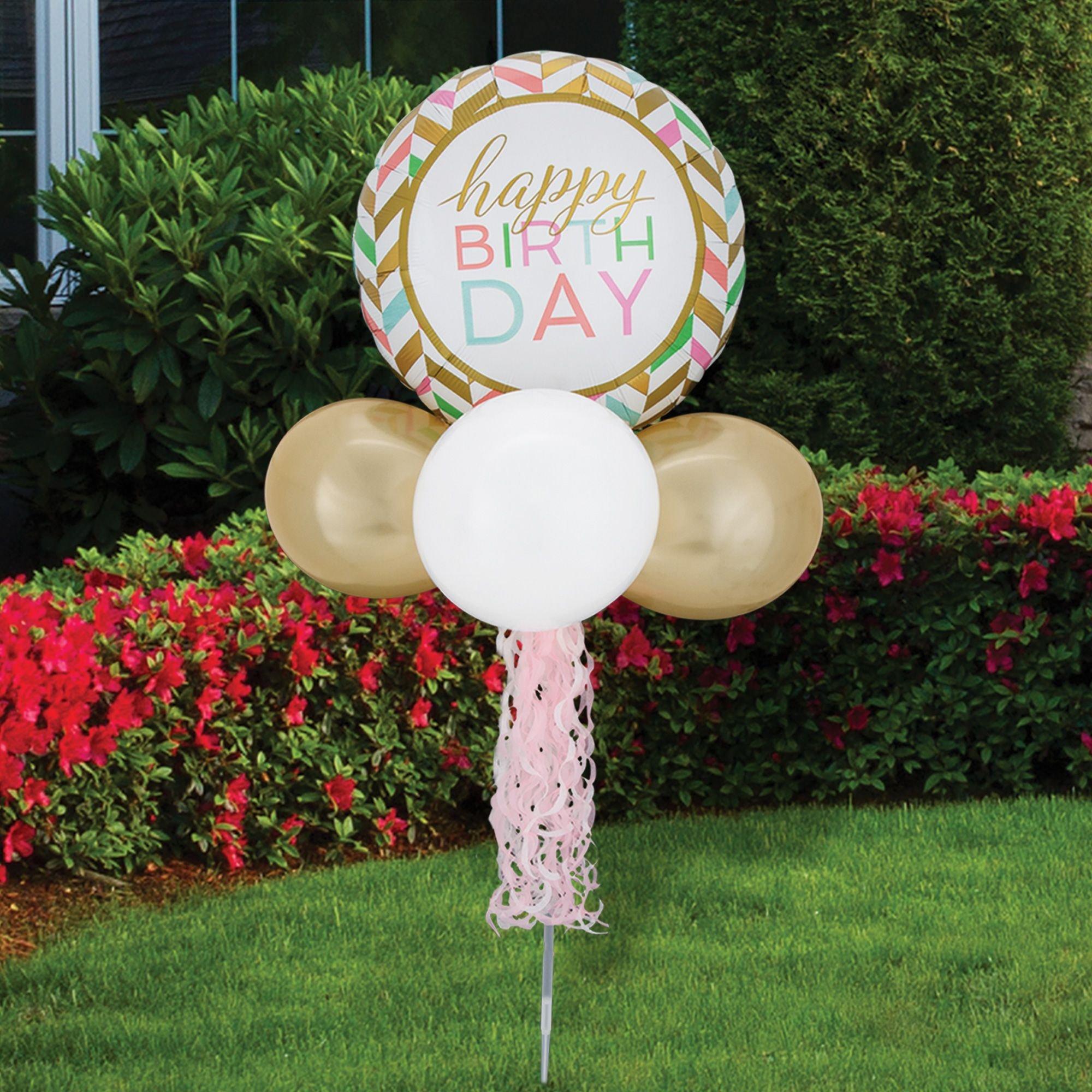 Air Filled Pastel Birthday Celebration Foil Latex Balloon Yard