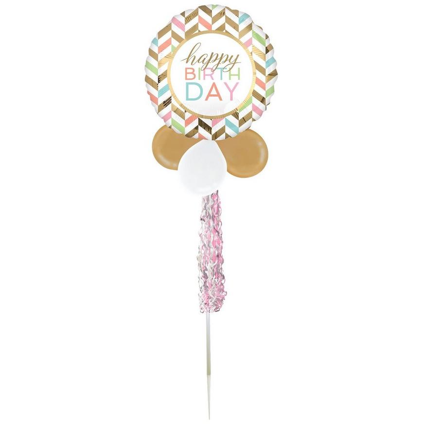 Air-Filled Pastel Birthday Celebration Foil & Latex Balloon Yard Sign, 62in