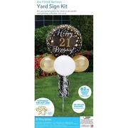 Air-Filled Sparkling Birthday Customizable Foil & Latex Balloon Yard Sign, 62in