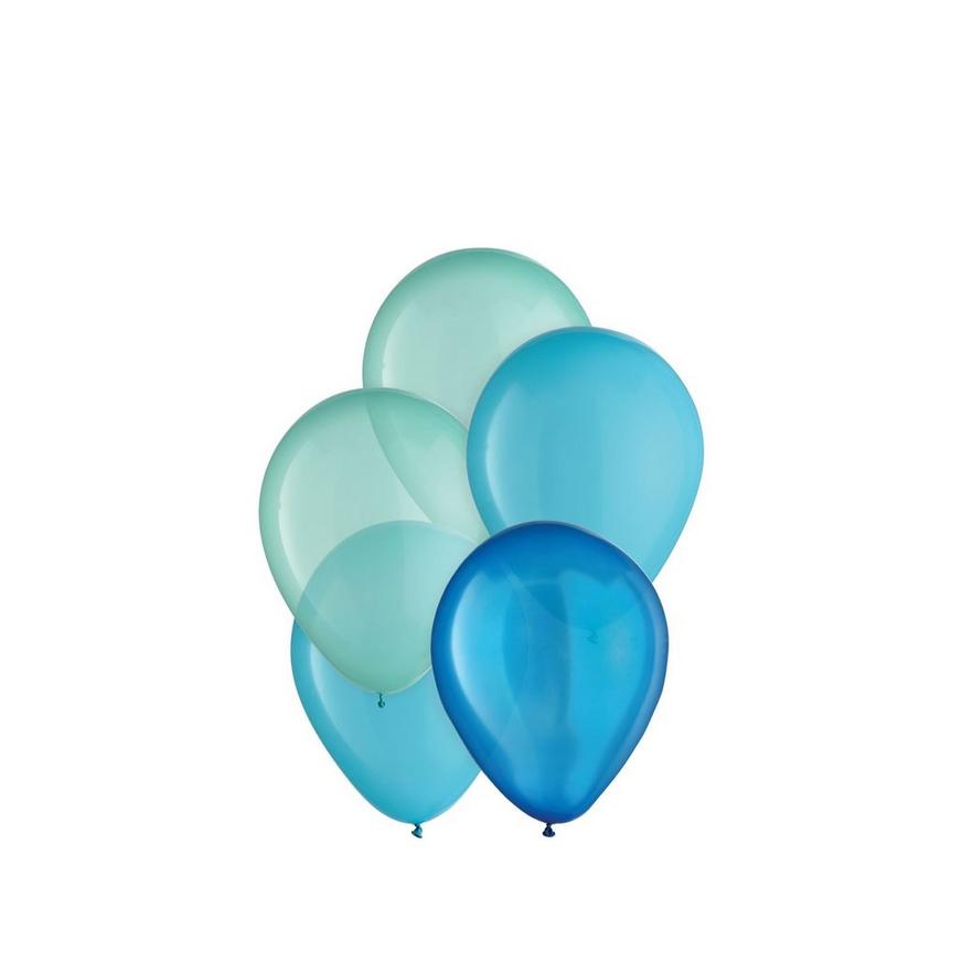 5 ballons imprimés confettis - Vert aqua - Happy Family