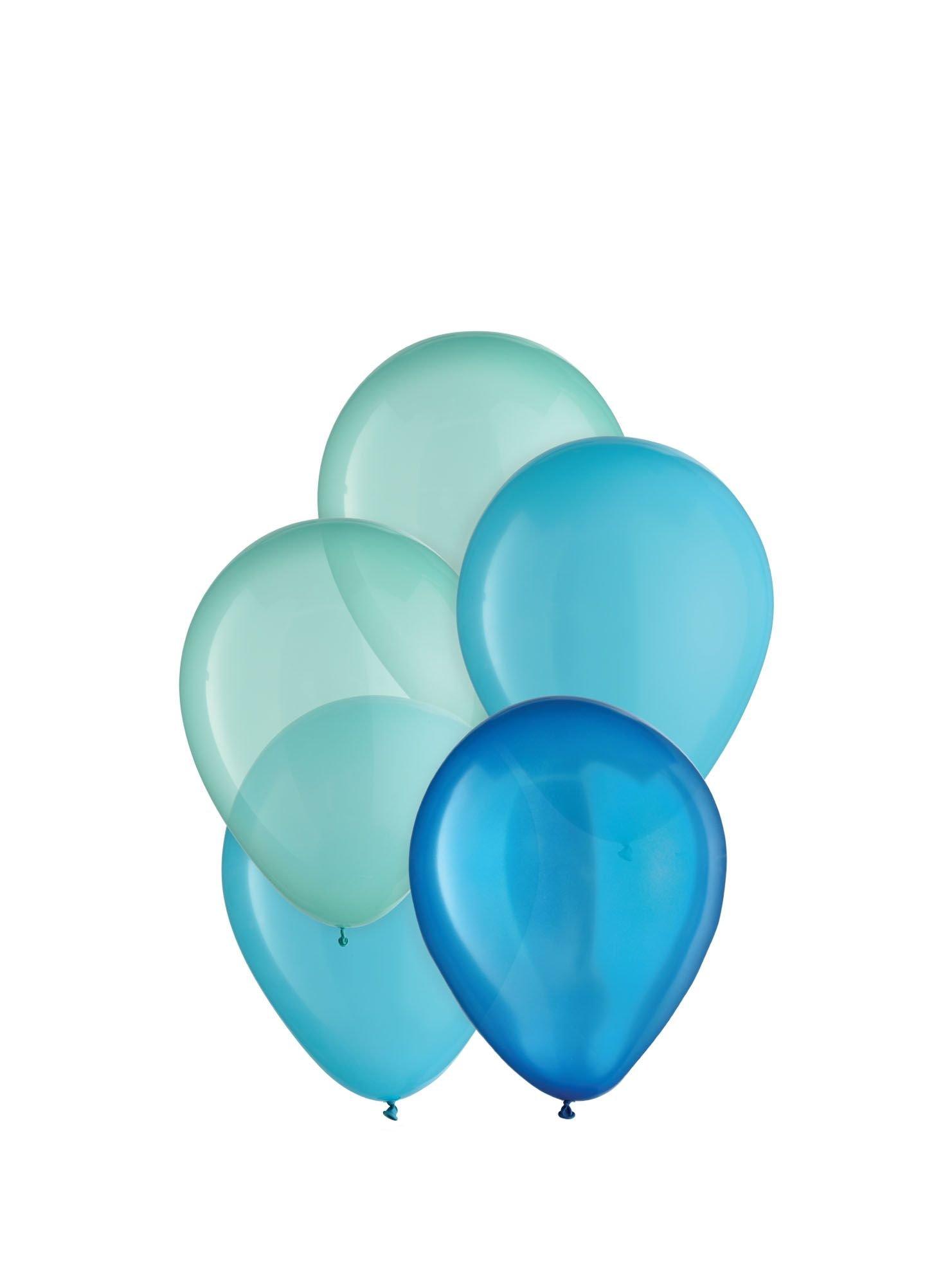 25ct, 5in, Aqua 3-Color Mix Mini Latex Balloons - Shades of Blue