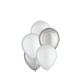 25ct, 5in, Platinum 3-Color Mix Mini Latex Balloons - Clear, Silver & White