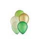 25ct, 5in, Natural 5-Color Mix Mini Latex Balloons - Greens, Gold & White