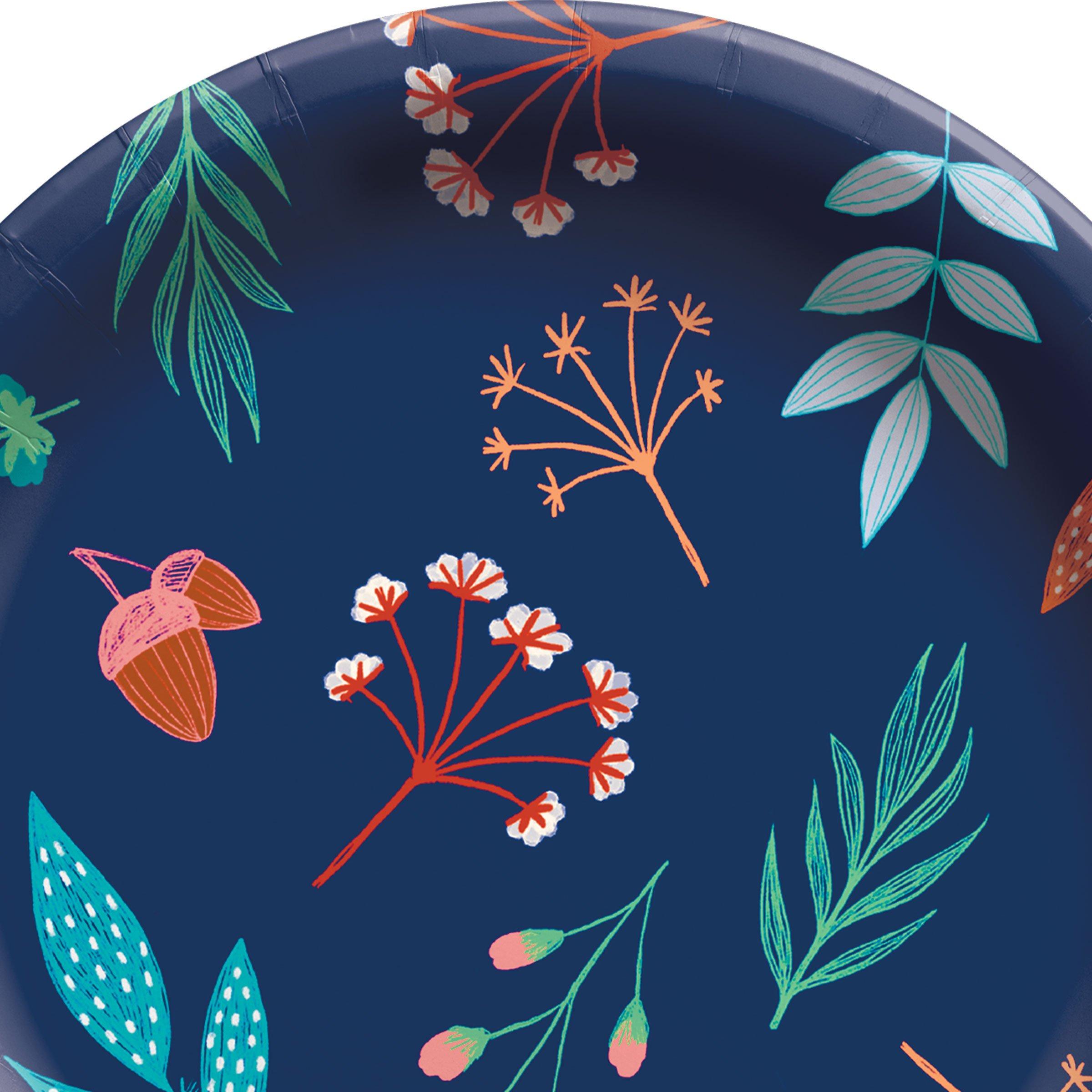 Navy Blue Gather for Fall Paper Dessert Plates, 6.75in, 20ct