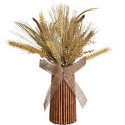 Dried Wheat Bundle Fall Natural & Synthetic Centerpiece, 7in x 13in