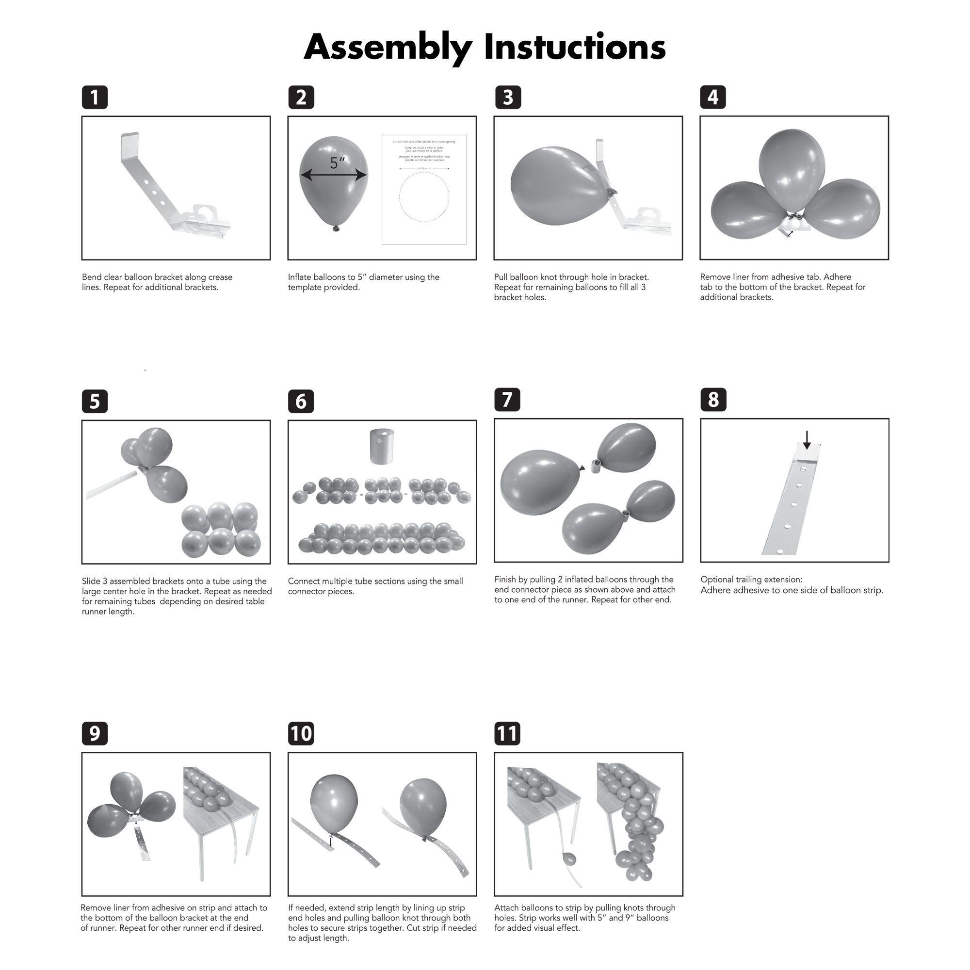 Balloon Table Runner Base Kit, 15in x 55in