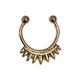 Gold Spiked Faux Septum Chain Ring with Earring