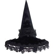 Black Lace Brim Gothic Witch Hat