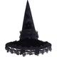 Black Lace Brim Gothic Witch Hat