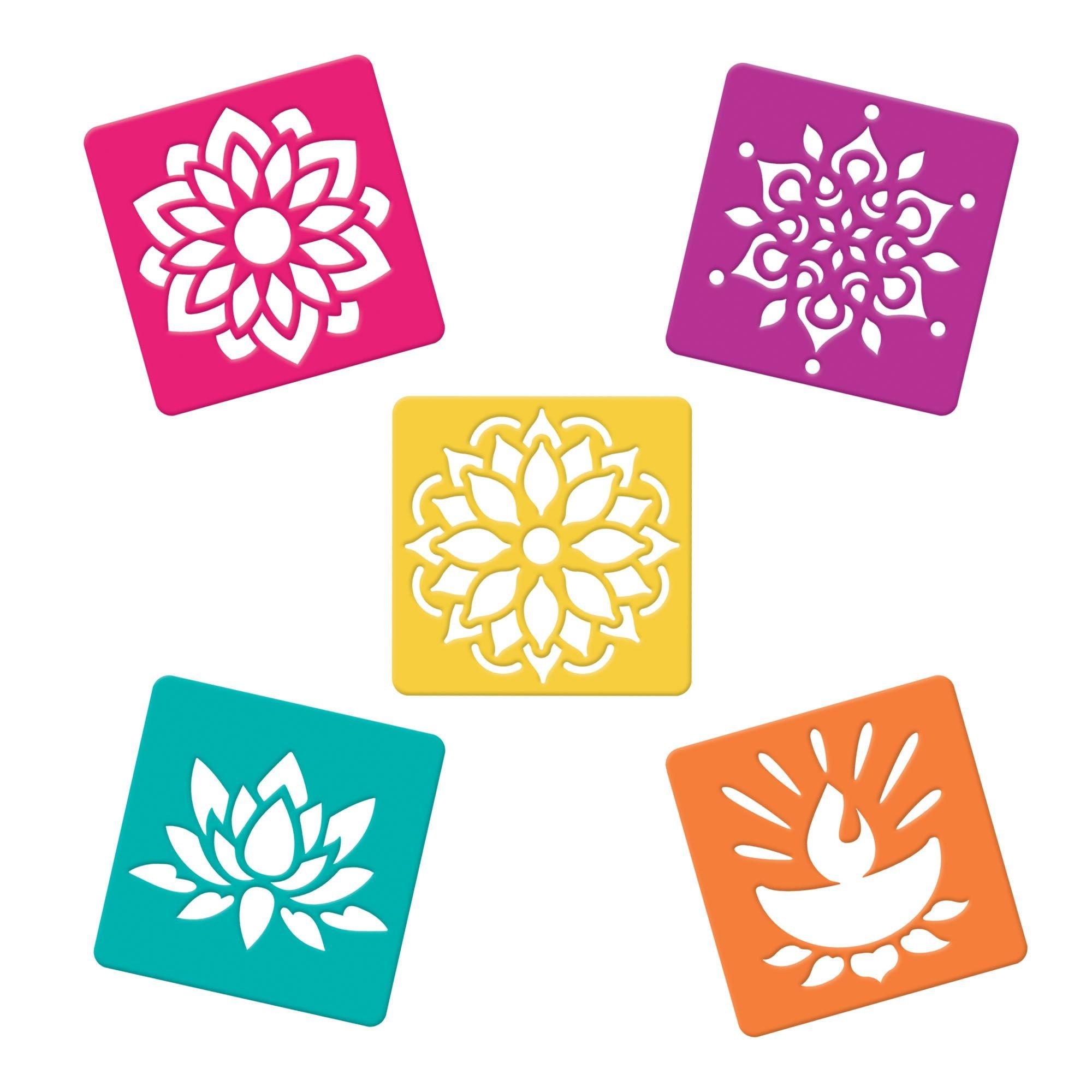 Assorted Rangoli Plastic Stencil Set, 5pc Party City