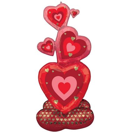 AirLoonz Stacked Hearts & Hearts Valentine's Day Balloon Kit, 13pc