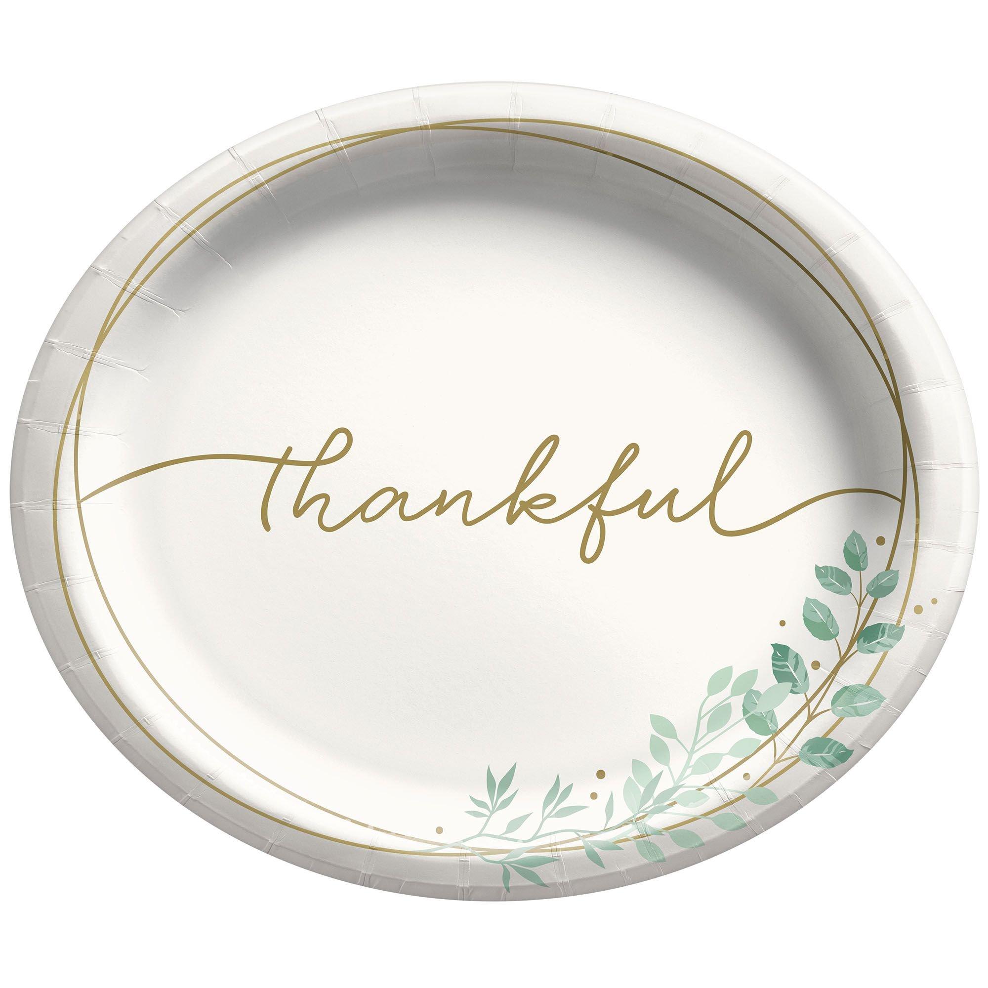 Simply Thankful Oval Paper Dinner Plates, 12in, 20ct | Party City
