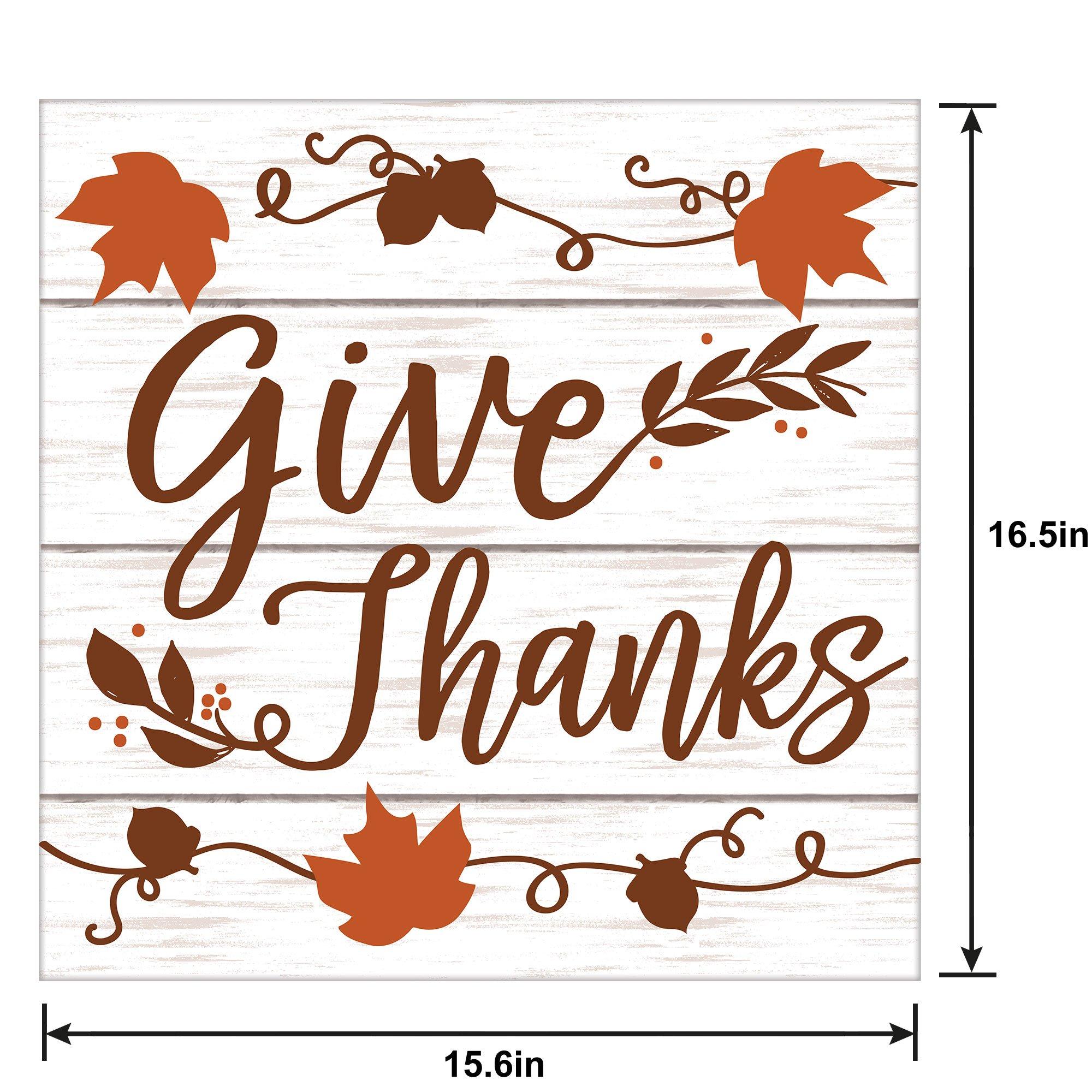 Give Thanks Thanksgiving MDF Easel Sign, 16.5in