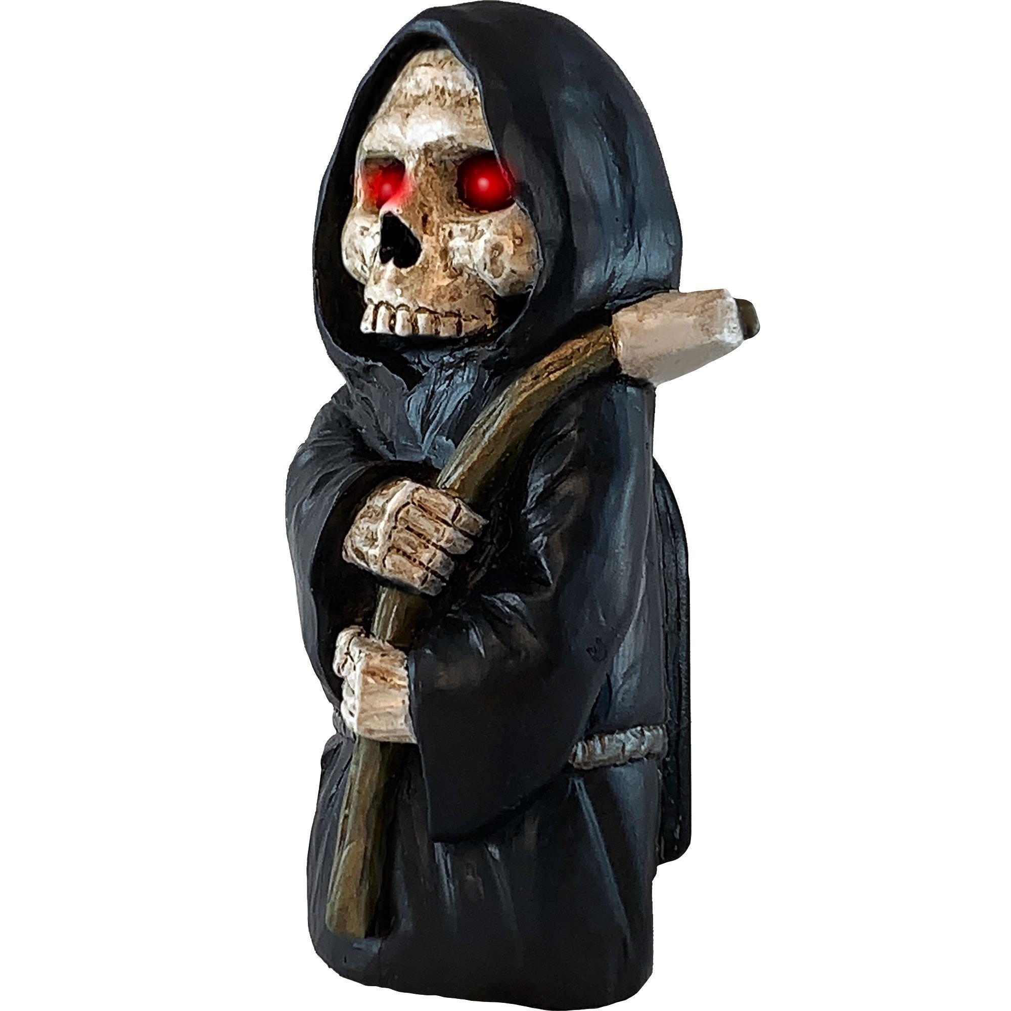 Light-Up Grim Reaper Monster Squeezer Plastic Decoration, 4in