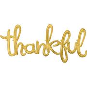 Air-Filled Gold Thankful Foil Balloon Phrase, 55in