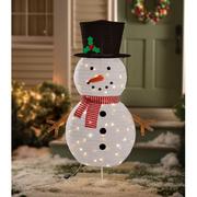 Light-Up Medium Snowman Fabric & Metal Pop-Up Decoration, 37in x 48in