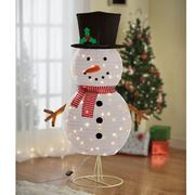 Light-Up Medium Snowman Fabric & Metal Pop-Up Decoration, 37in x 48in