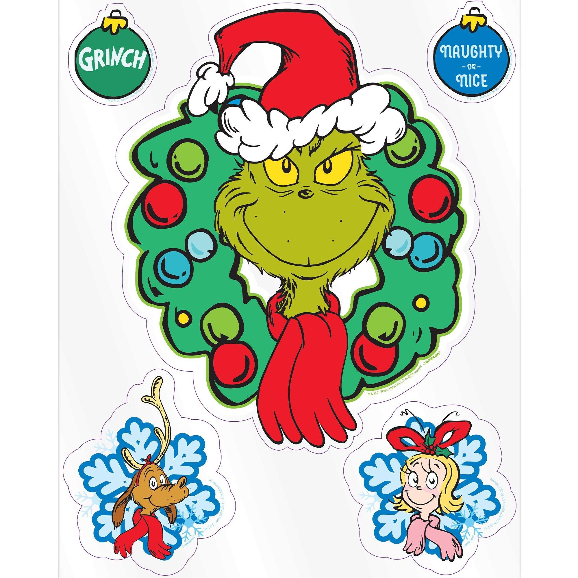 The Grinch Stickers x 5 - Grinch Dr Seuss Stickers - Birthday
