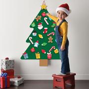 Christmas Tree Felt Advent Decoration, 29in x 37in, 26pc