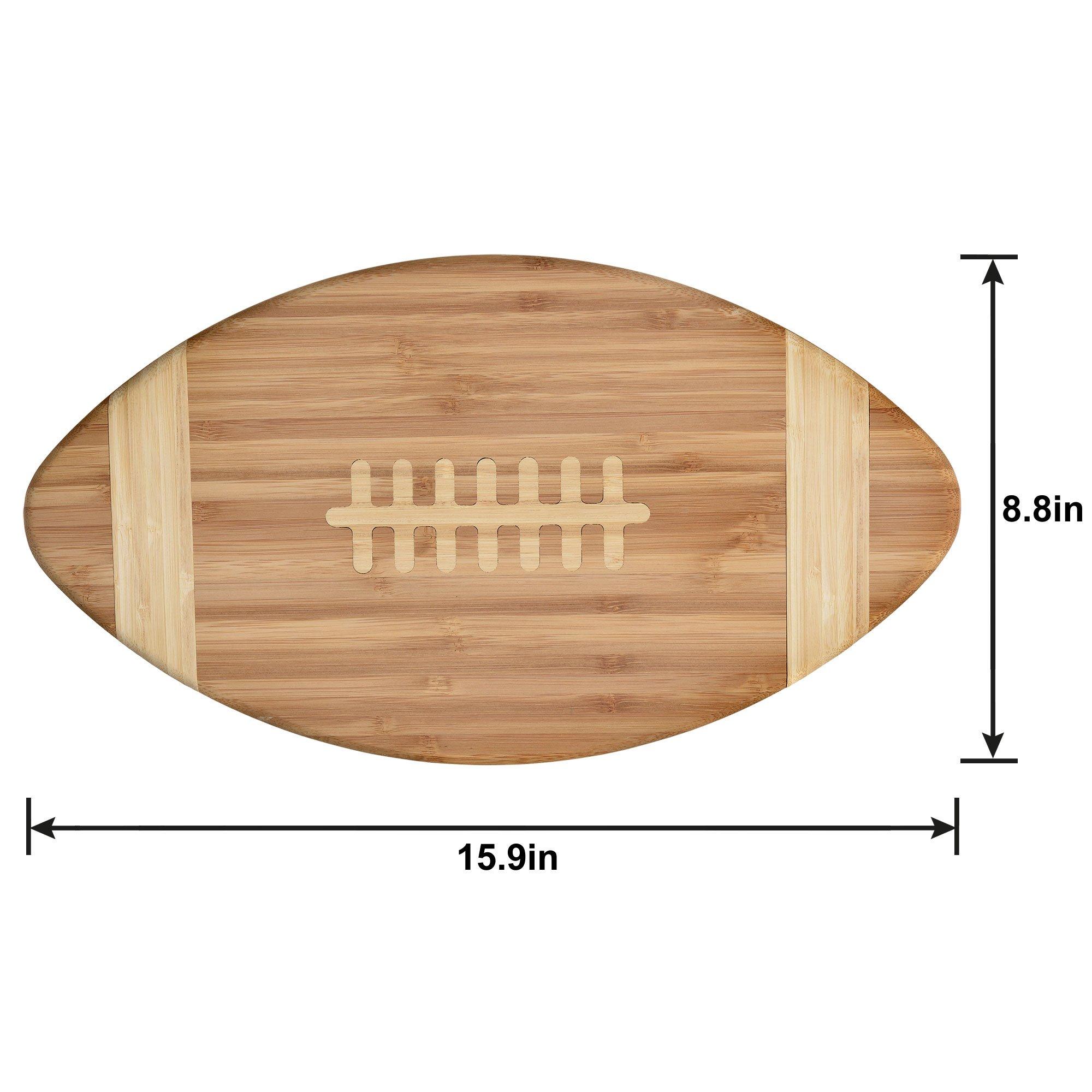 Football-Shaped Bamboo Platter, 8.8in x 15.9in