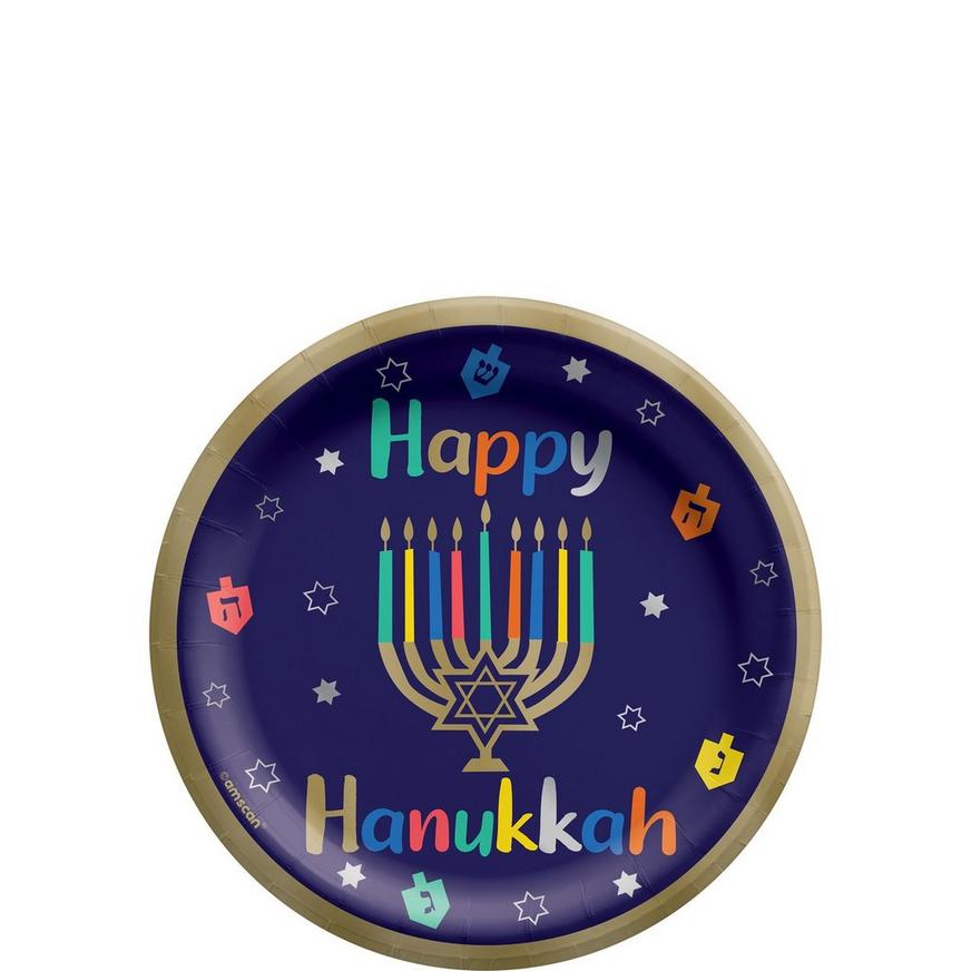 Hanukkah Joy Paper Dessert Plates, 6.75in, 20ct