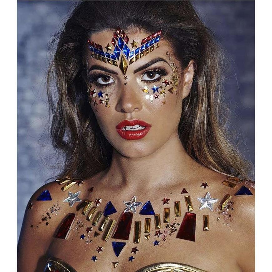 Wonder Woman Face Jewels, 3pc