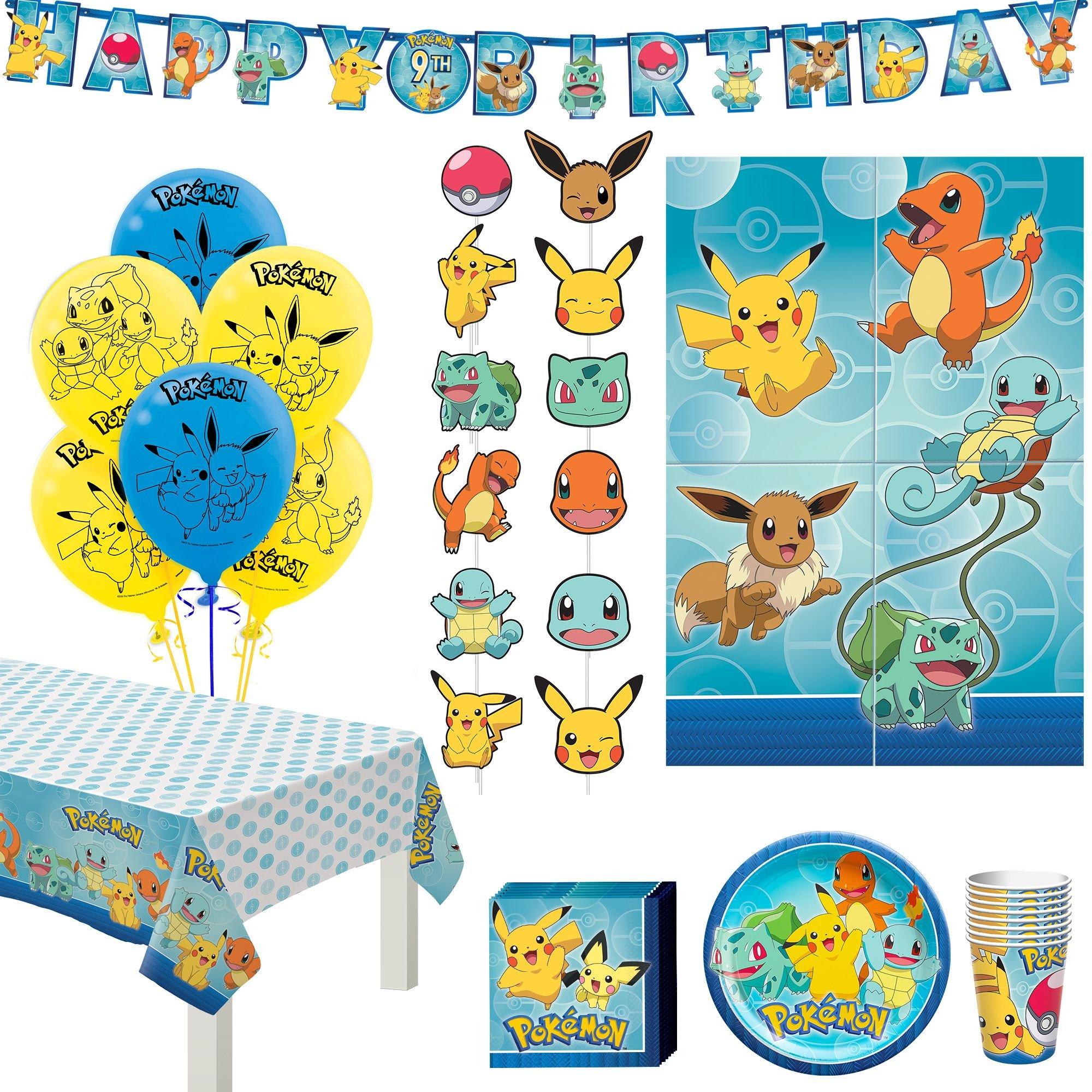 BIRTHDAY PARTY SUPPLIES - Pokemon Pikachu Complete #1 Plates Napkins  Decorations