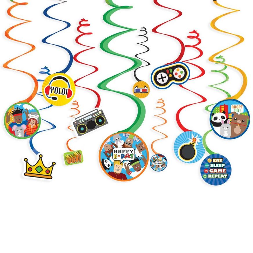 Party Town Birthday Cardstock Swirl Decorations, 12ct