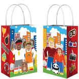 Party Town Create Your Own Birthday Paper Favor Bag Kit, 5.2in x 8.4in, 8ct