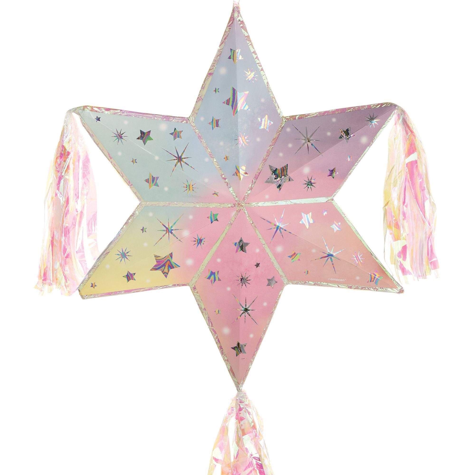 Iridescent Luminous Star 3D Pinata, 19.5in x 17in