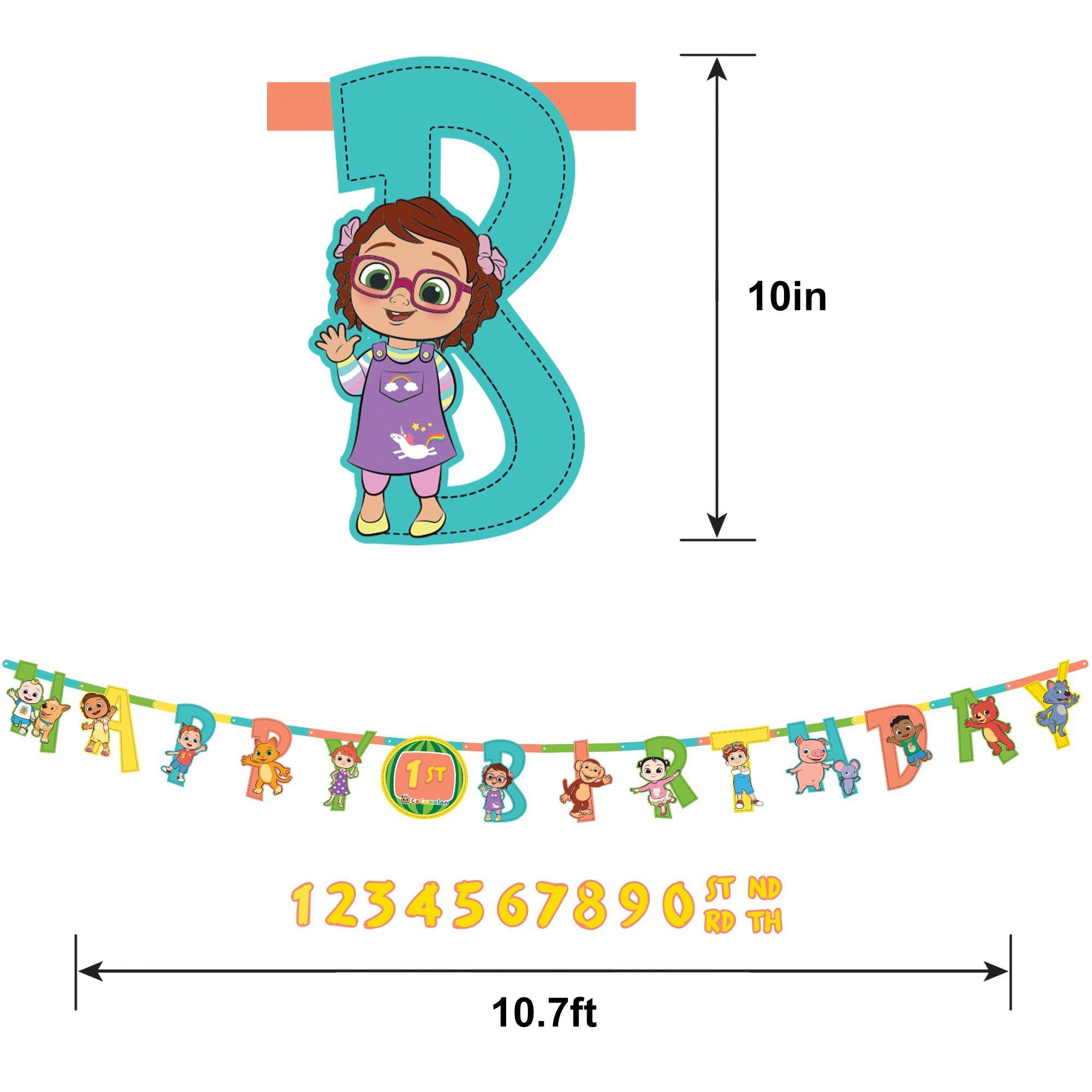 CoComelon Cardstock Birthday Banner Kit, 10.7ft